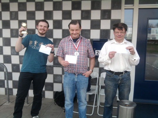 De gelukkige winnaars. v.l.n.r. Marc, Johan en Anne Bert.